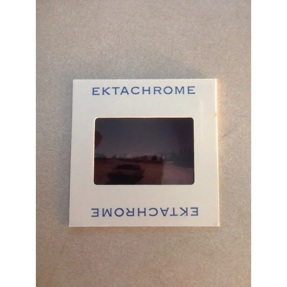 Vtg 70s Snowy Mountains National Park RV Car Ektachrome Photograph Color Slide
